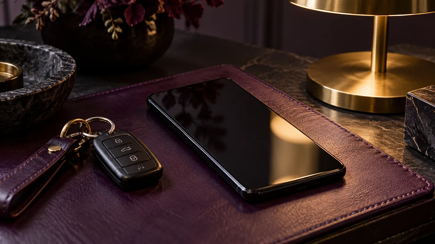 Velvet Line phone communication editorial scene