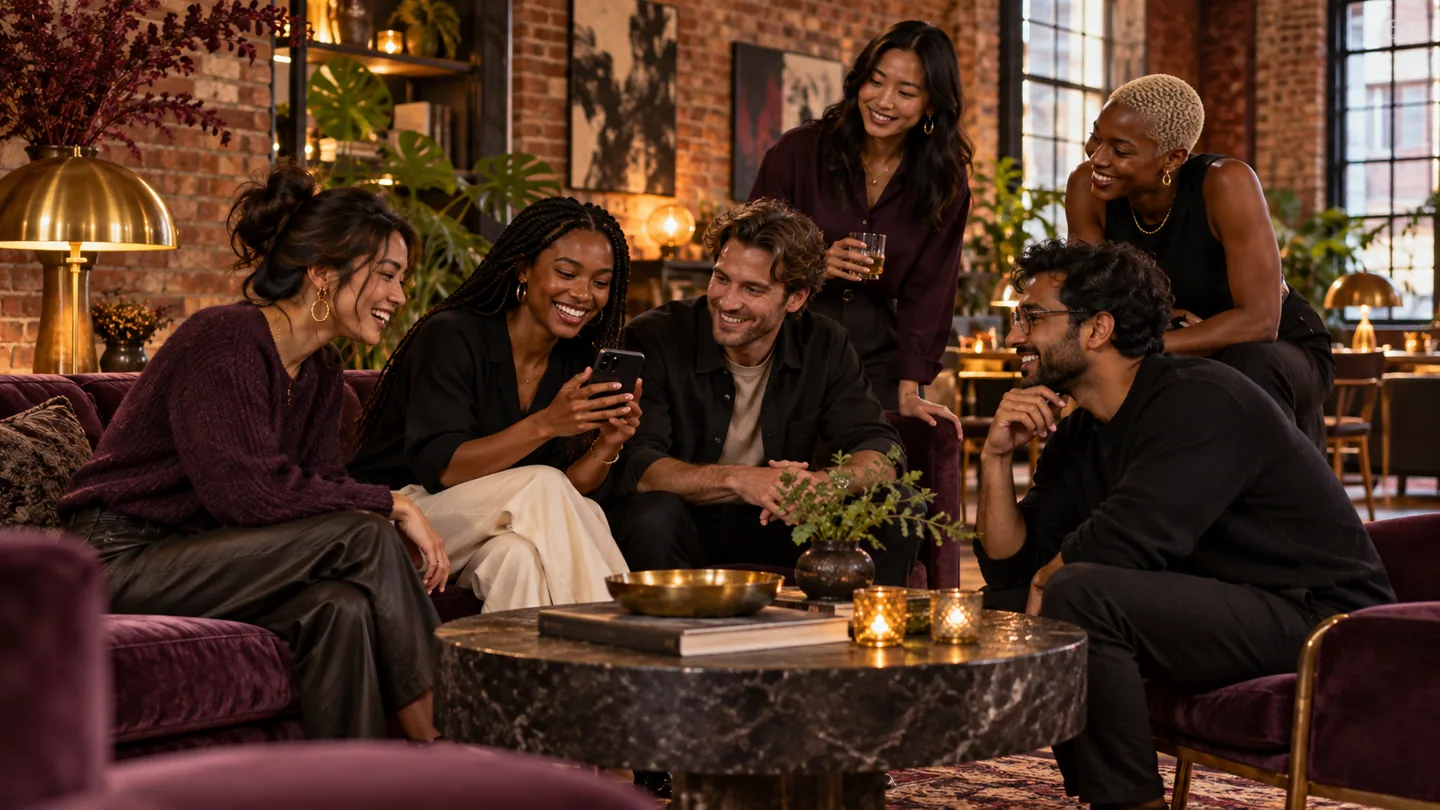 People together in the Velvet Room community editorial scene