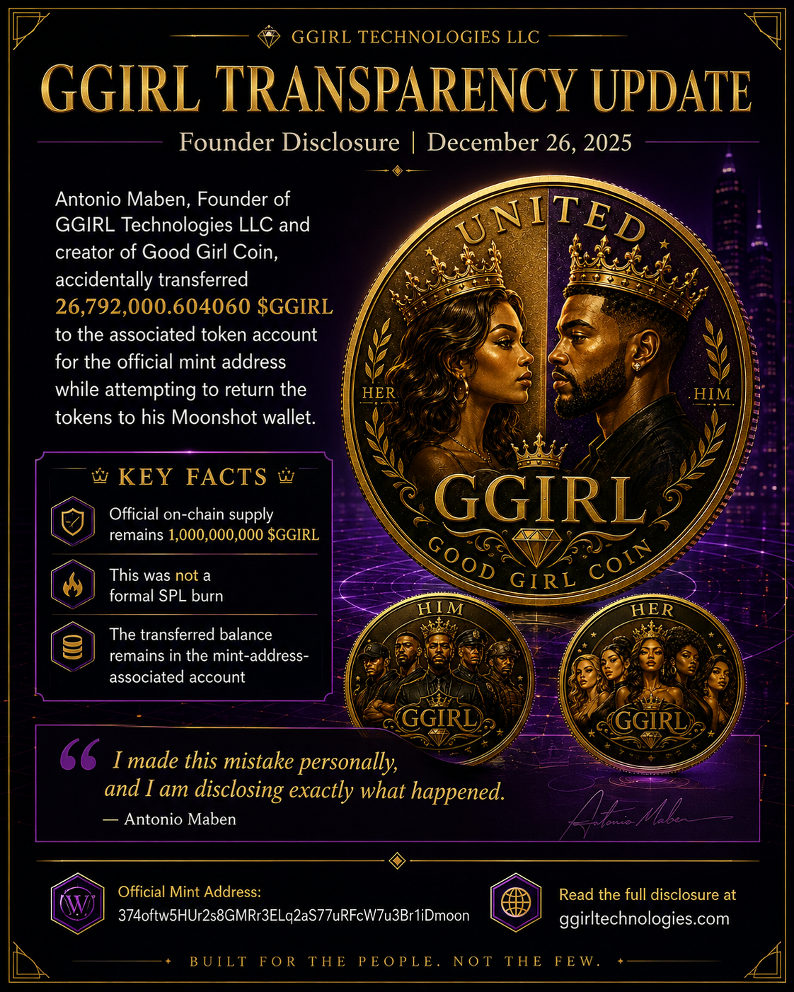 GGIRL Transparency Update poster